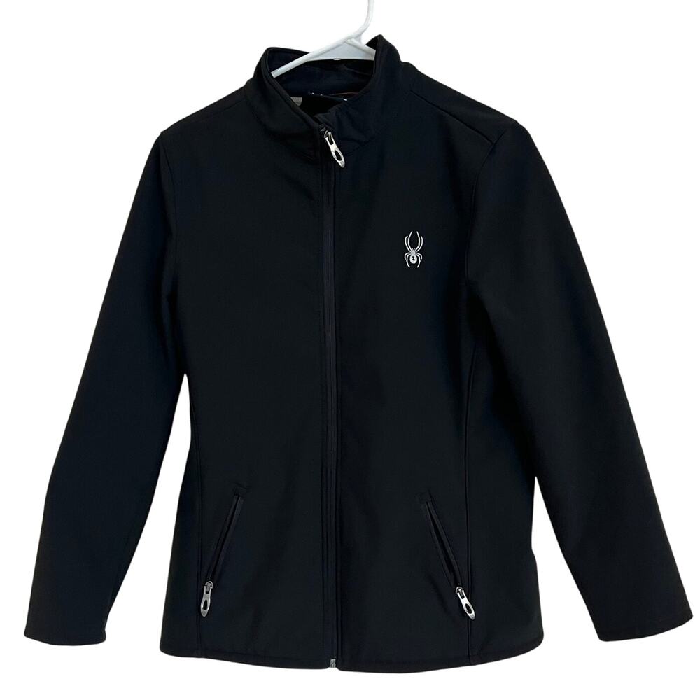 Spyder Jacket Women's Medium Black Water-Resistant Full Zip RN#130323